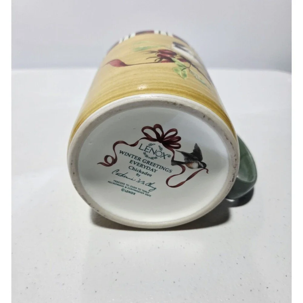 Lenox Winter Greetings Mugs Birds Cardinals Christmas Set Of 4